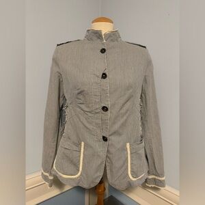 Desigual - Pinstripe Blazer Cotton military style Jacket